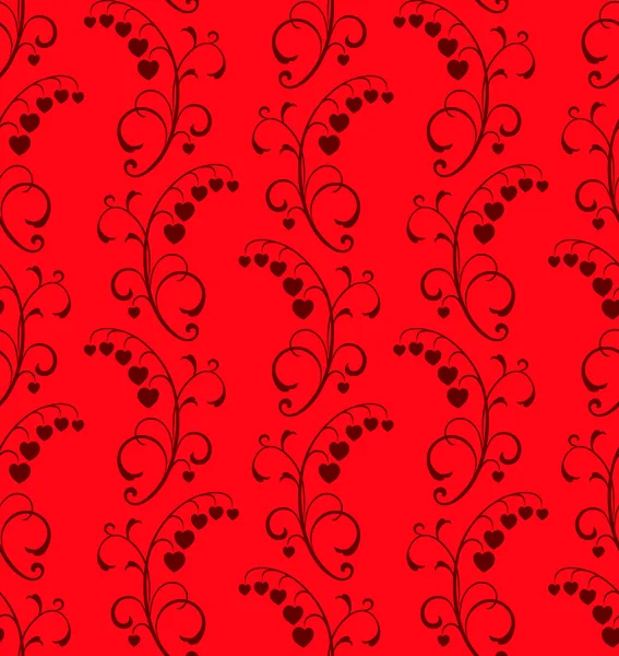 꽃 원활한 빨간색 배경 — 스톡 벡터
