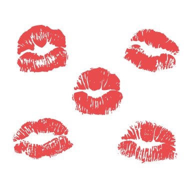 Vector lipstick marks clipart