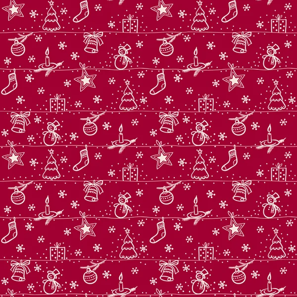 Christmas seamless red vector background — Stock Vector