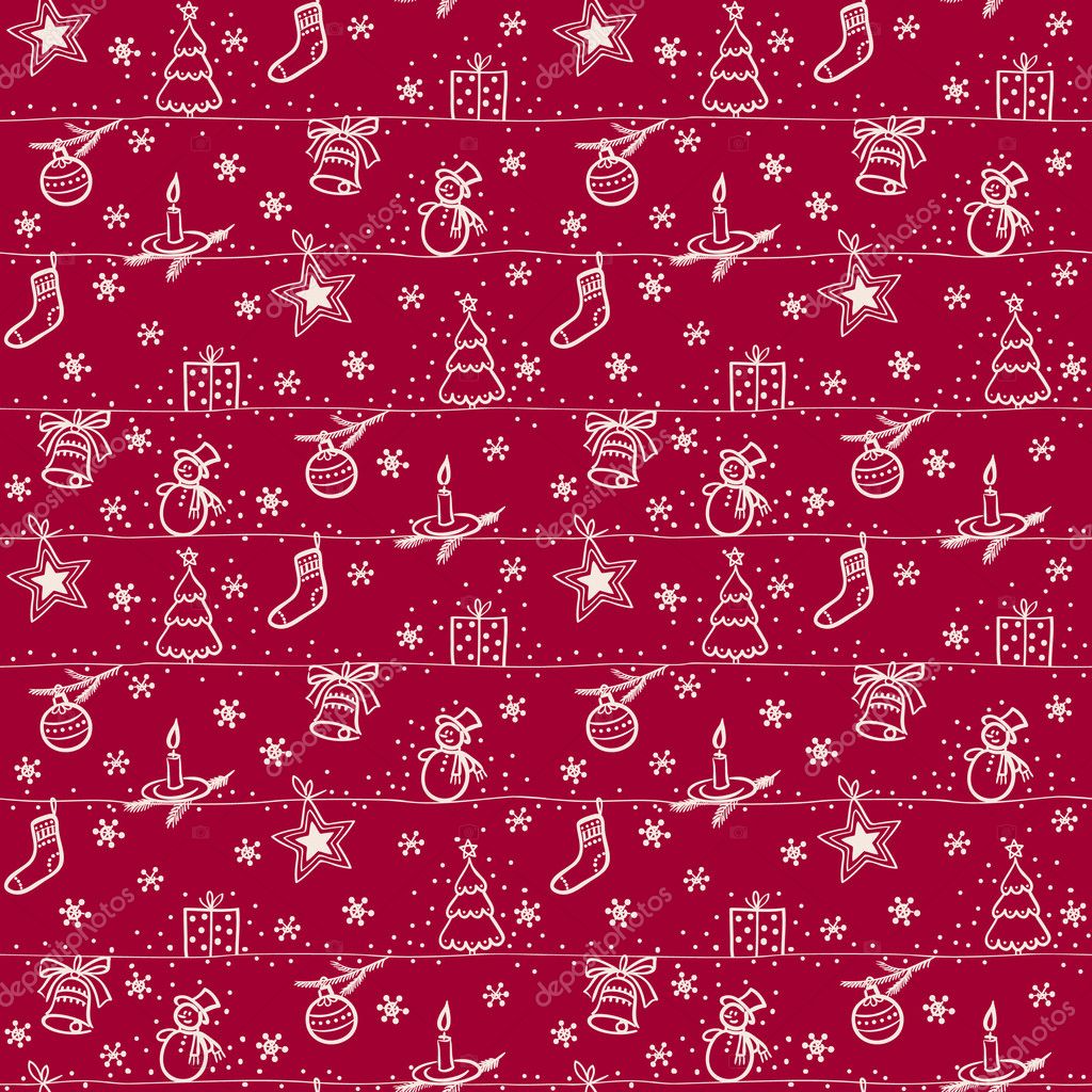 Christmas seamless red vector background — Stock Vector © prezent #1518534