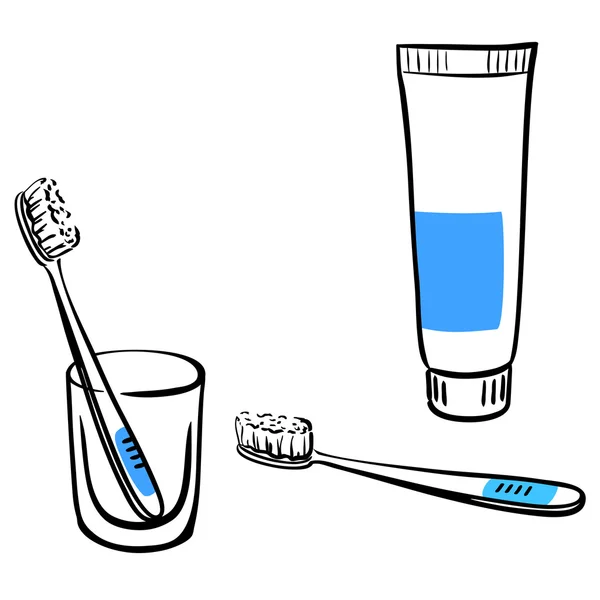 Ensemble d'icônes pour brosse à dents — Image vectorielle