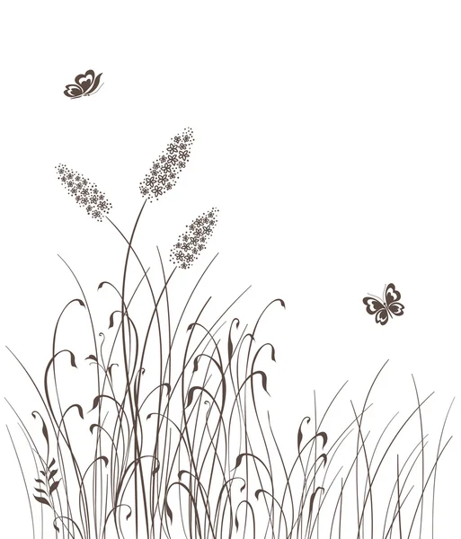 Silhouettes d'herbe vectorielle fond — Image vectorielle