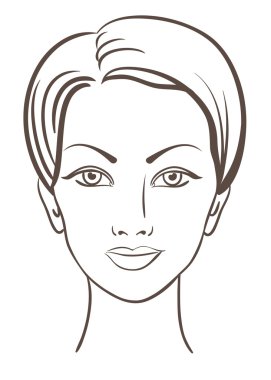 Beautiful woman face vector illustration clipart