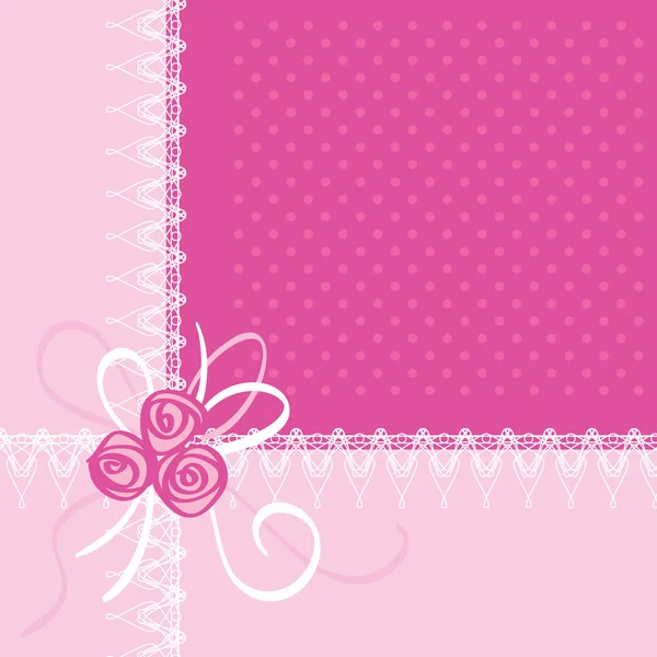 Tarjeta de felicitación con flores de rosa — Vector de stock
