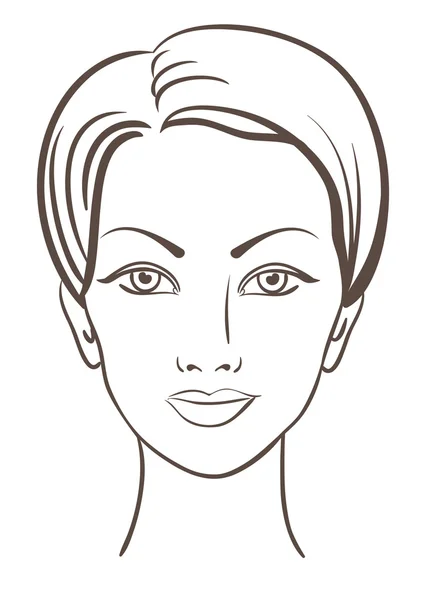 Krásná žena tvář vektorové ilustrace — Stockový vektor