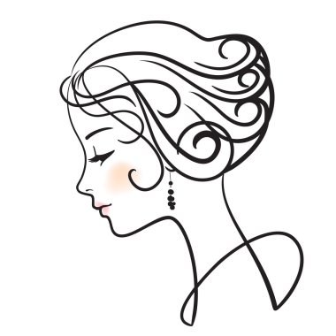 Beautiful woman face clipart