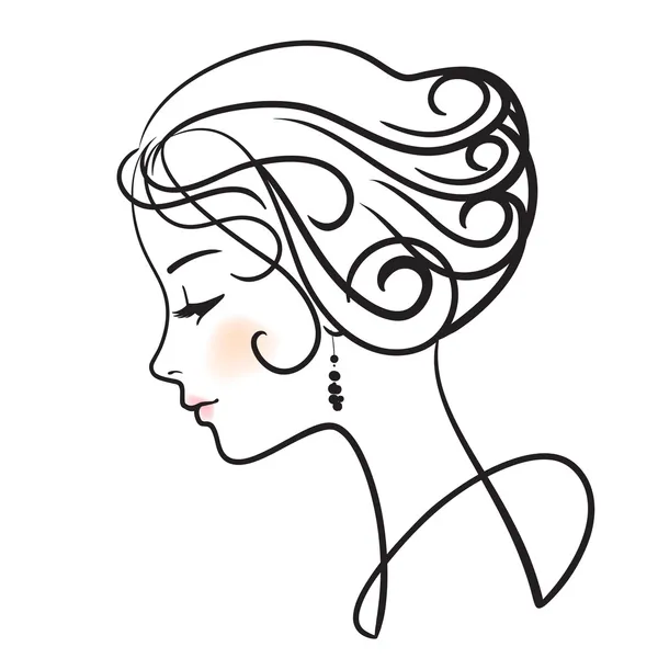 Hermosa cara de mujer — Vector de stock