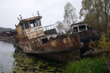 Blasted rusty boat clipart