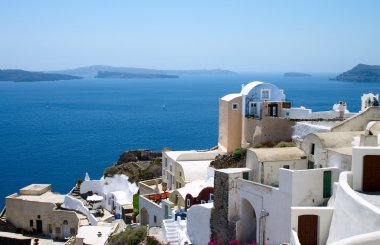 santorini Adası beyaz evler