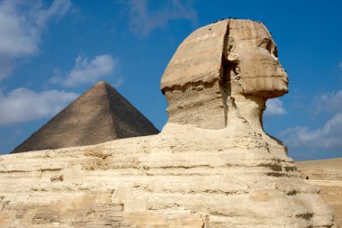 Great Sphinx and pyramid in Egypt clipart