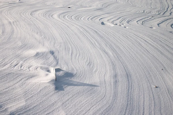 Vestigio de viento de tierra en llanura de nieve —  Fotos de Stock