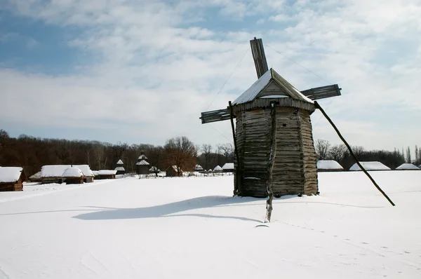 stock image Windmill in the village