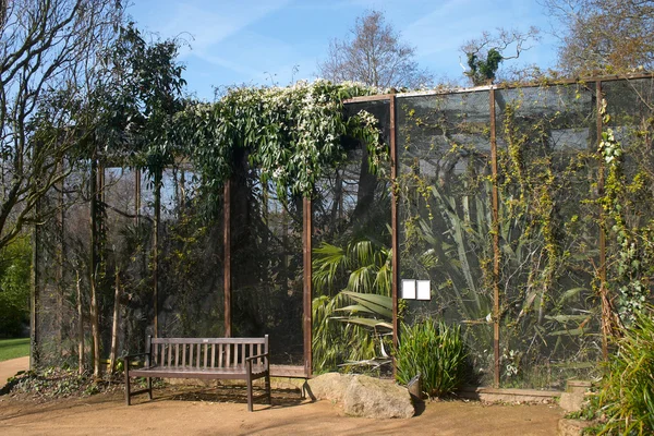 在动物园里的植物与鸟笼 — 图库照片