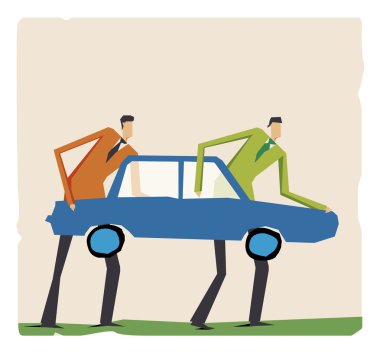 Men with car clipart