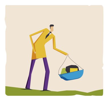 Man with luggage clipart