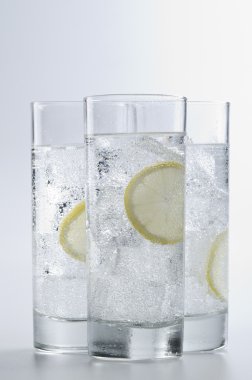 Glasses objects with soda water clipart