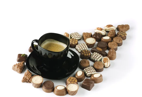 Xícara de café preto com escória — Fotografia de Stock