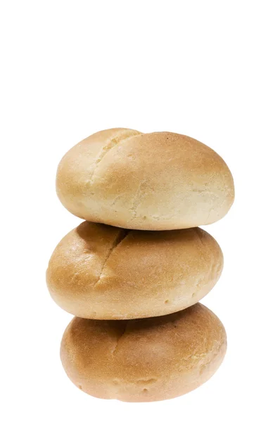 Chléb jídlo přes bílý — Stock fotografie