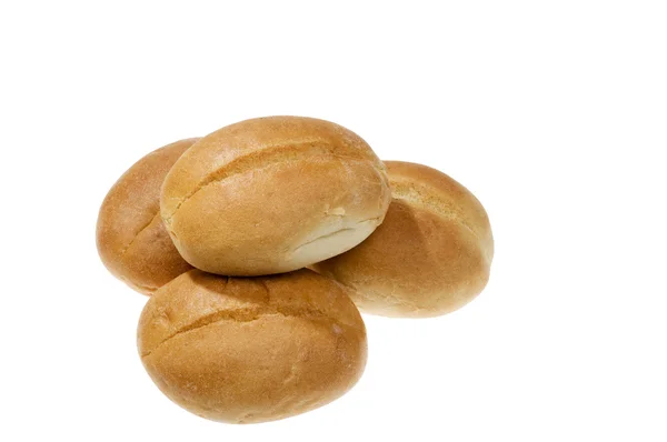 Voedsel over wit brood — Stockfoto