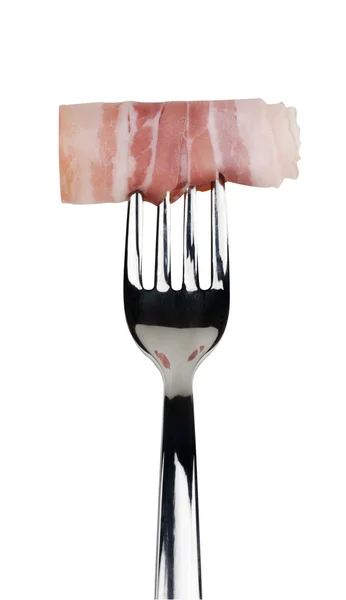 Maso slaninou potraviny izolovaná — Stock fotografie