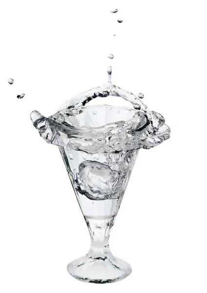 Splash of mineral water from glass — Stock Photo, Image