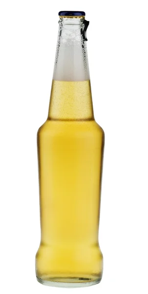 Alkohol piwo butelka na białym tle — Zdjęcie stockowe