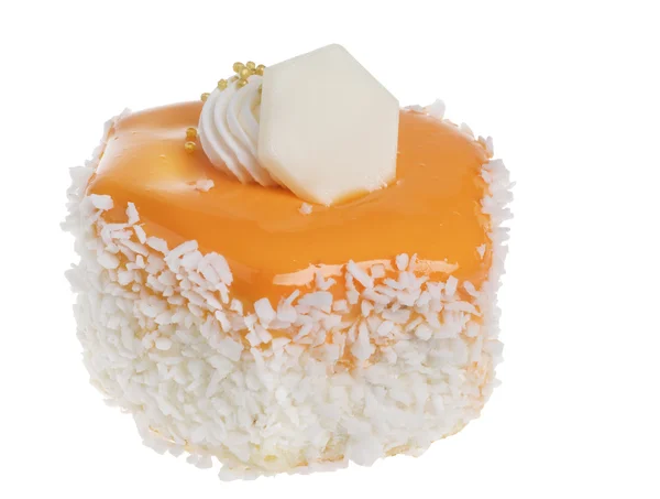 白い背景の上の甘いケーキ料理 — ストック写真