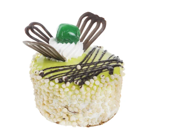 Sladký dort potravin nad bílým pozadím — Stock fotografie