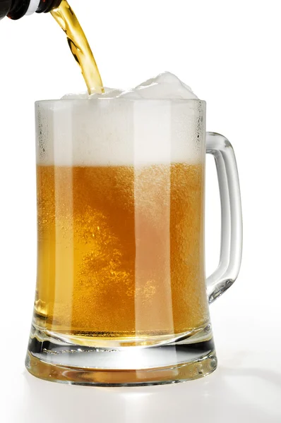 Alcohol light beer with froth — Stock Photo, Image