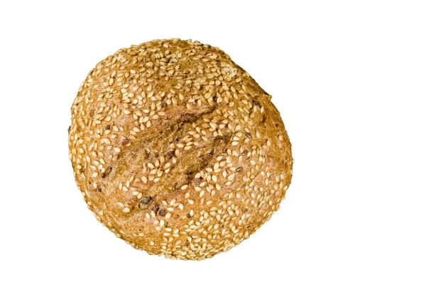 Voedsel over wit brood — Stockfoto