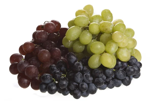 Trzy kolory winogron — Zdjęcie stockowe