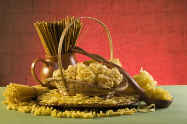 Still life with italian pasta clipart