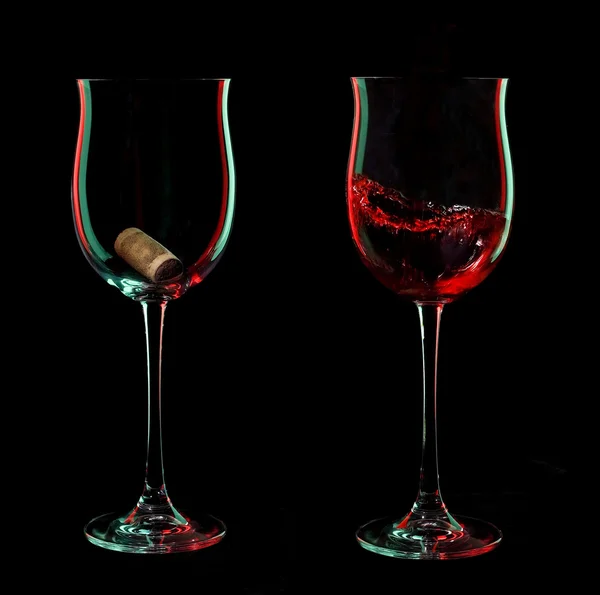 Kırmızı şarap bardakları — Stok fotoğraf