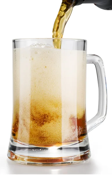 Alcohol dark beer with froth — Stock Photo, Image