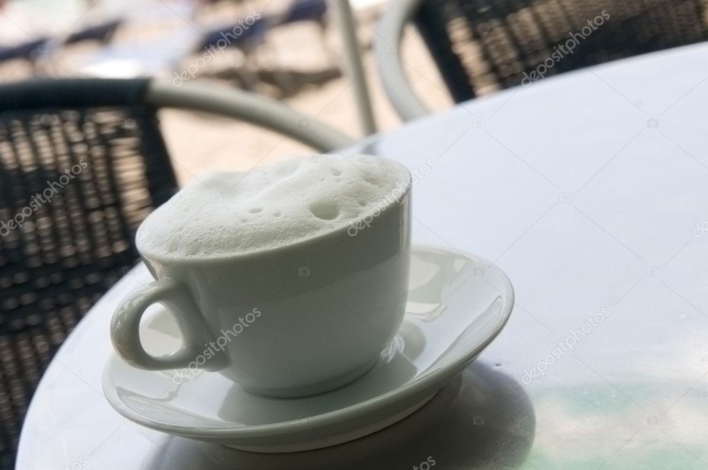 Cappuccino coffee cup outdoor