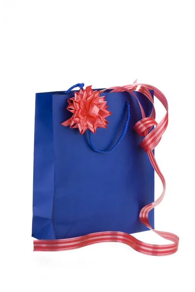 Gift blue pack isolated — Stock Photo, Image