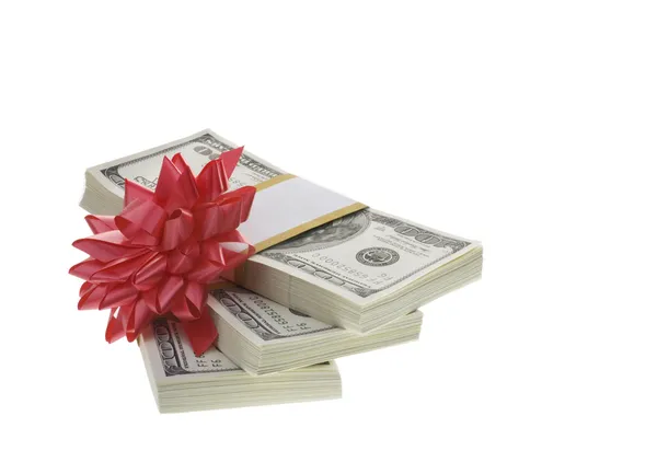 Gift money packages over white. — Stock Photo, Image