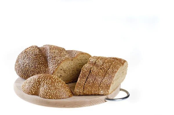 Zmontowalem pełnoziarnisty chleb ciemny żywności — Zdjęcie stockowe
