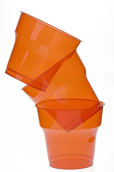Groupe de verres en plastique coloré — Photo