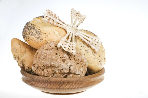 Beyaz taze ekmek yiyecek — Stok fotoğraf