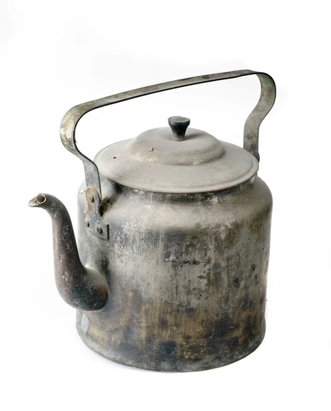 Old kettle over white — Stock Photo, Image