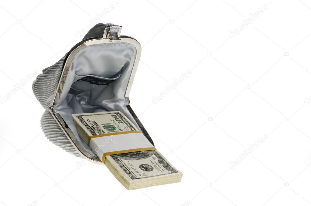 Dollar money in a bag.