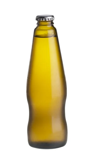 Alkohol piwo butelka na białym tle nad białym. — Zdjęcie stockowe