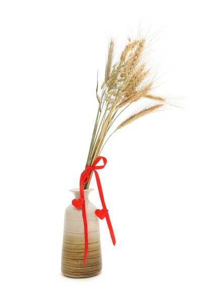 stock image Ceramic vase with bouquet from cereal