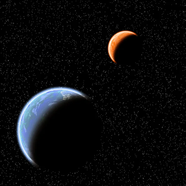 Due pianeti — Foto Stock