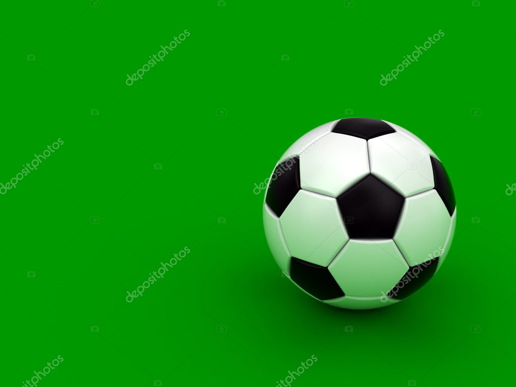 Soccer Ball On The Green Background Stock Photo By C Madbit