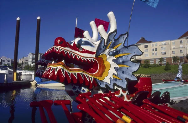 stock image Dragon boat head