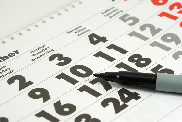 Calendar and marker — Stock Photo, Image