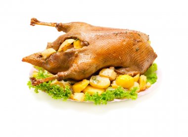 Goose baked with potatoes clipart