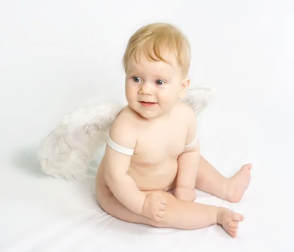 Dziecko anioła ze skrzydłami — Zdjęcie stockowe